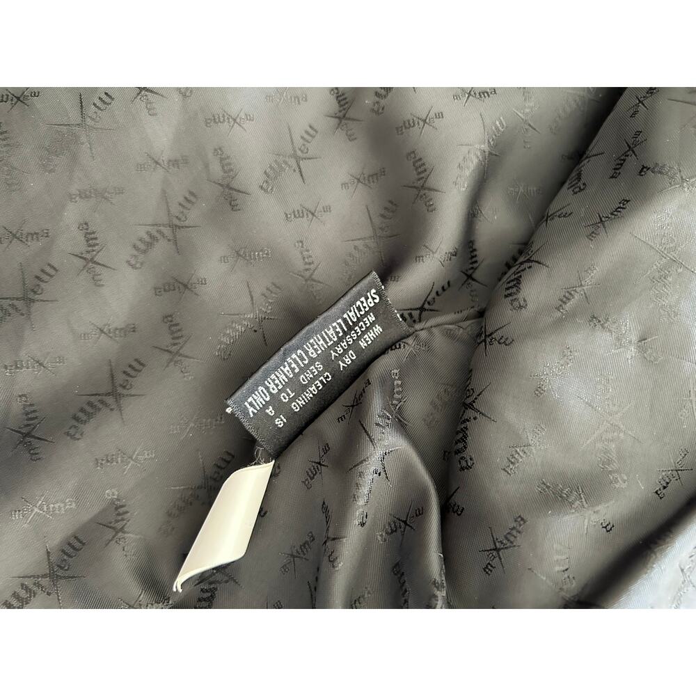 Vintage Wilsons Leather Maxima Black Zip Up Leather Moto Biker Jacket Womens M - Picture 8 of 10